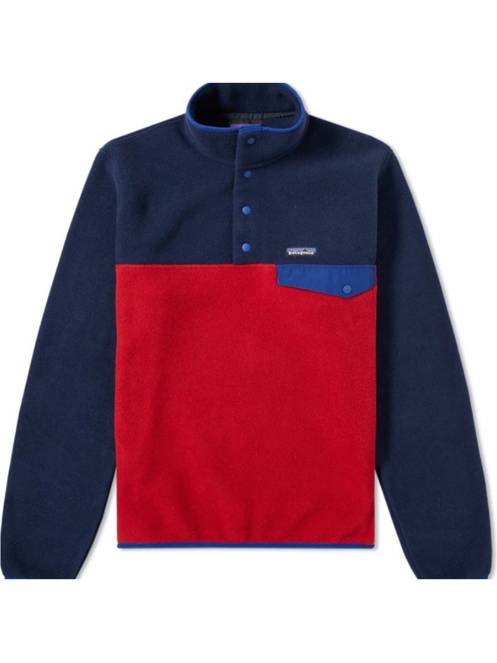 Patagonia Lightweight Synchilla Snap-T Fleece Red Navy Men’s L